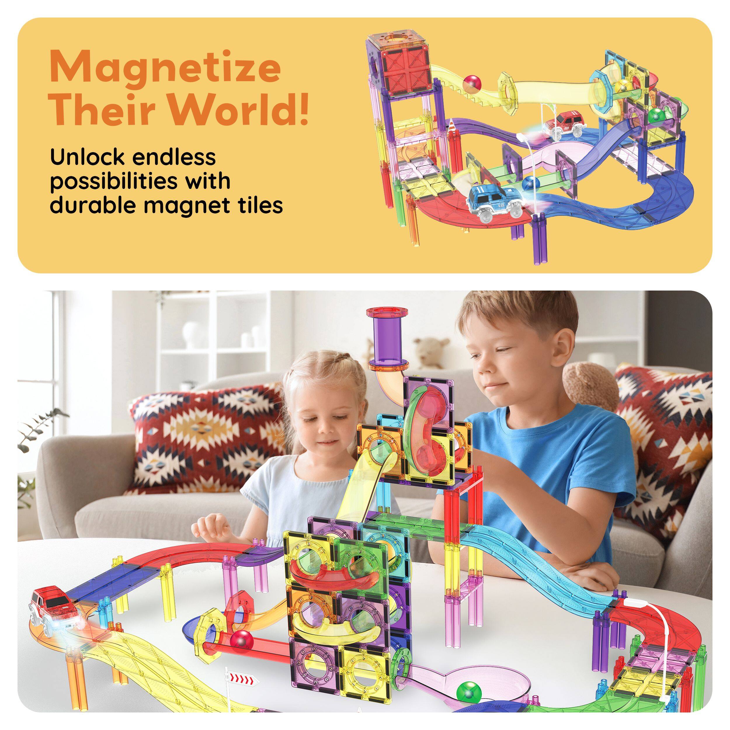 Magnetize Their World!  
Unlock endless possibilities with durable magnet tiles