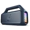 Front. Soundcore - by Anker Boom 2 IPX7 Waterproof Floatable 80W Bluetooth Speaker with Subwoofer, BassUp 2.0, & Custom RGB Light Effects - Blue.