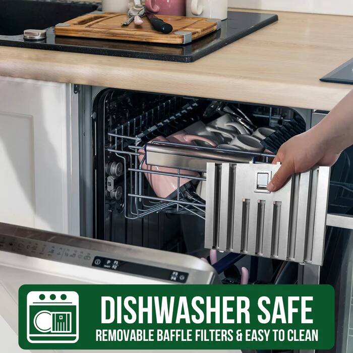 Dishwasher Safe Removable Baffle Filters & Easy to Clean