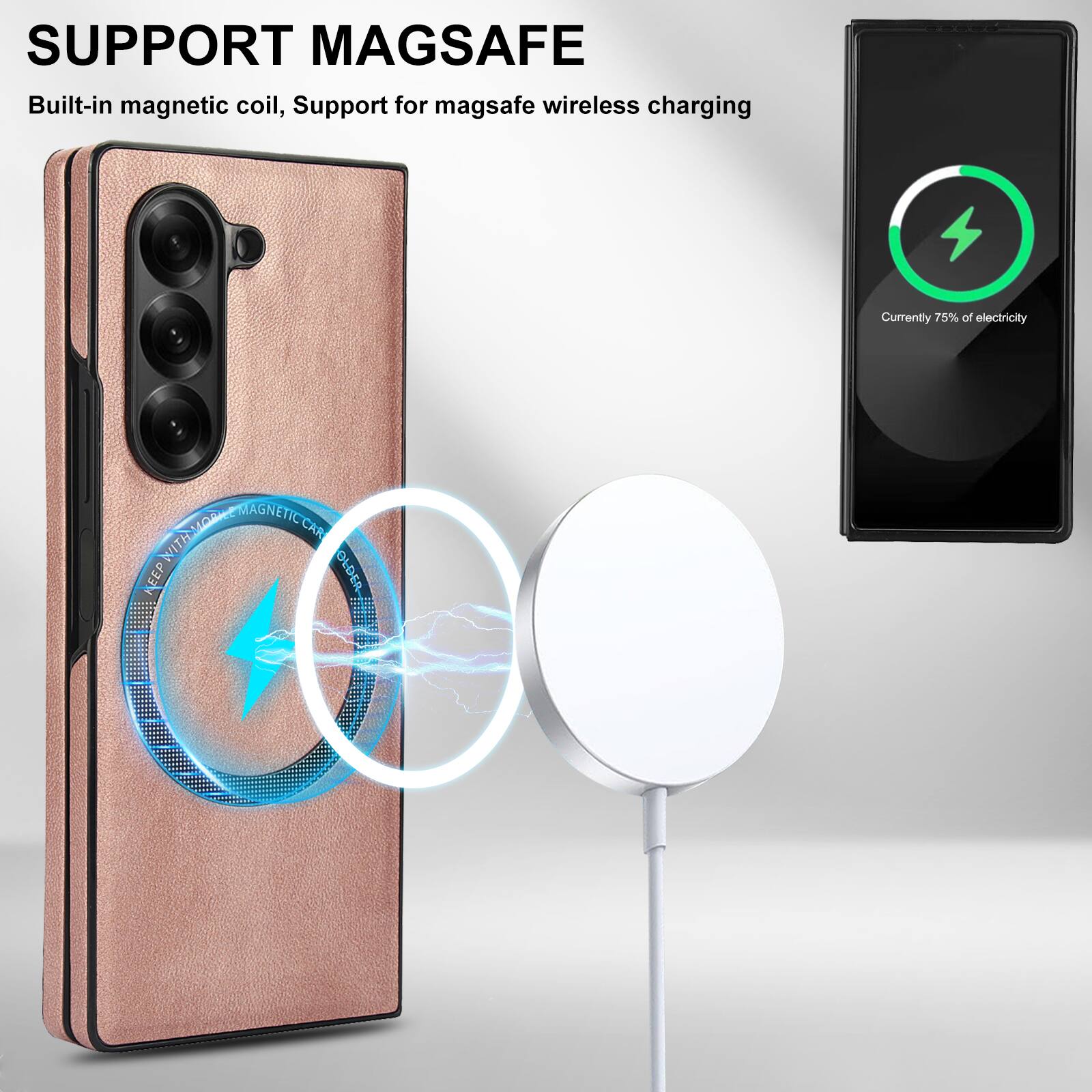 SUPPORT MAGSAFE

Built-in magnetic coil, Support for magsafe wireless charging

Currently 75% of electricity