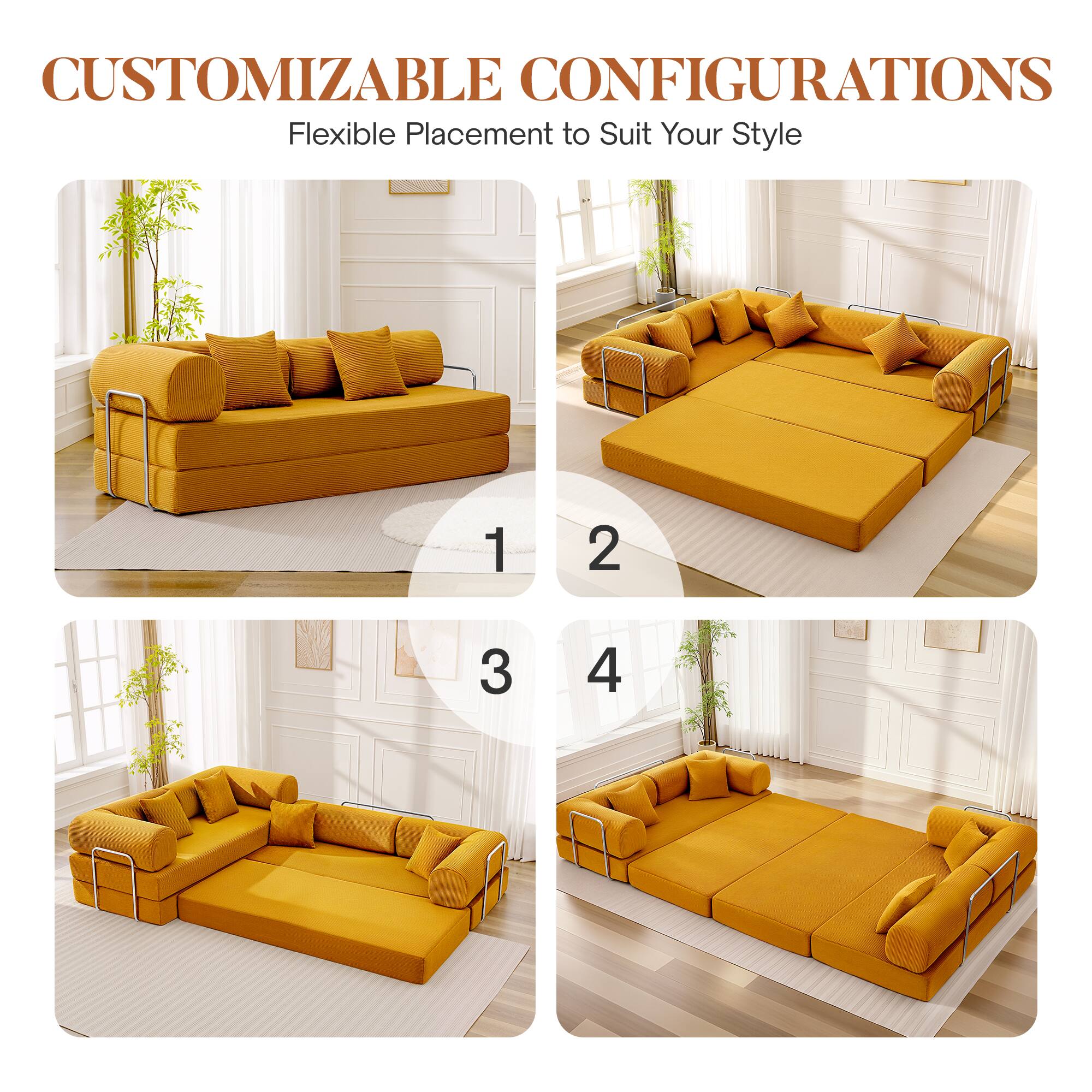 CUSTOMIZABLE CONFIGURATIONS  
Flexible Placement to Suit Your Style  

1  
2  
3  
4