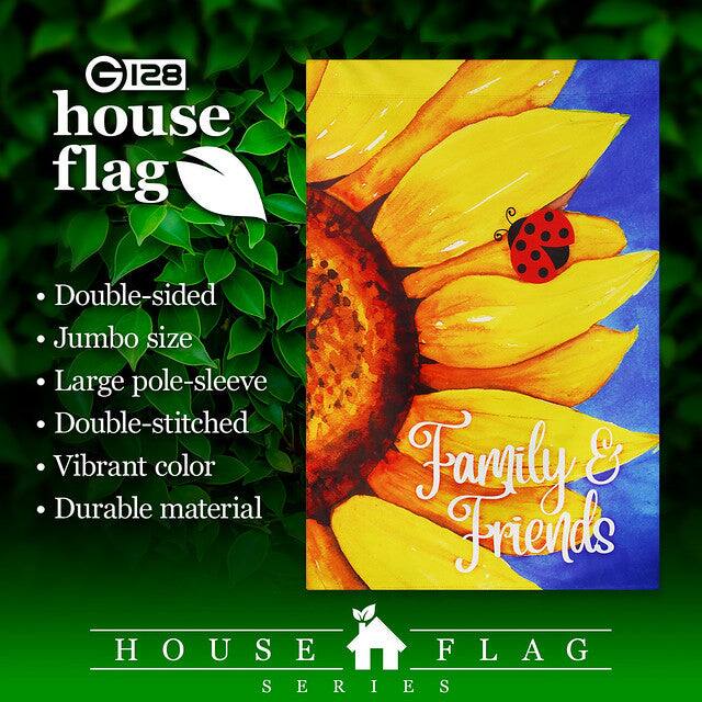 GIZs G 128 house flag Double-sided Jumbo size Large pole-sleeve Double-stitched Vibrant color Durable material Family & Friends HOUSE FLAG SERIES
