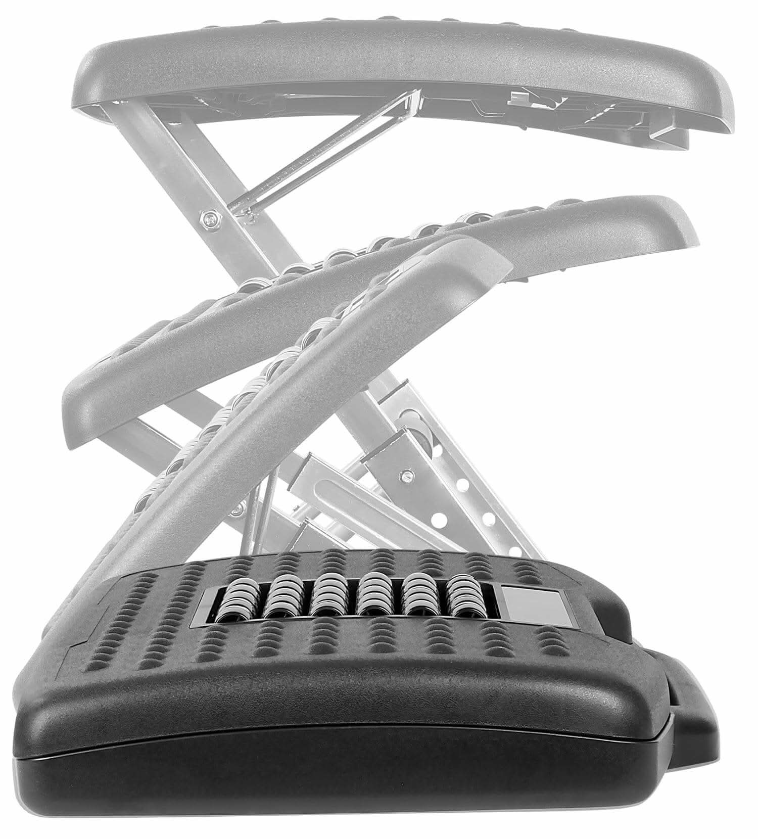 Left. Mount-It! - Under Desk Footrest with Adjustable Height, Tilt, and Massaging Rollers for Office and Home - Black.
