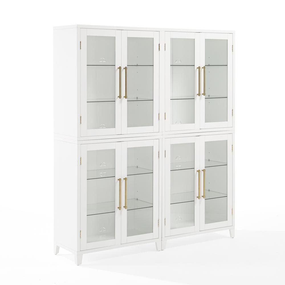 Alt View 8. Crosley Furniture - Roarke 2Pc Glass Door Kitchen Pantry Storage Cabinet Set - 2 Pantries - White.