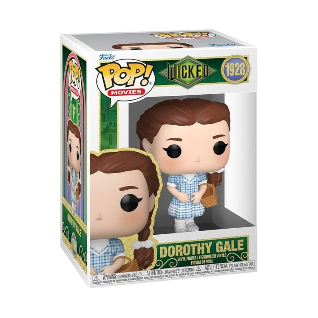 Funko POP! Movies  
Wicked 1928  
Dorothy Gale  
Vinyl Figure / Figurine en Vinyle / Figura de Vinilo / Figura de Vinil  
Warning: Choking Hazard - Small parts. Not for children under 3 years.  
Attention: Danger de suffocation - Petits pièces. Ne convient pas aux enfants de moins de 3 ans.  
Advertencia: Peligro de asfixia - Piezas pequeñas. No es adecuado para niños menores de 3 años.