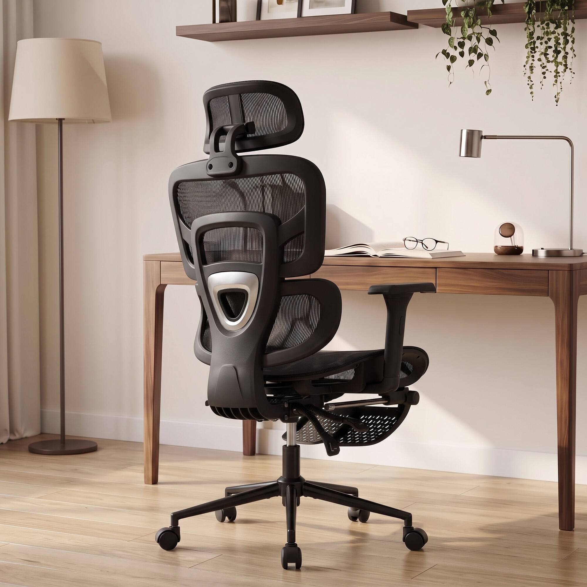 Homcom Office Chair with Lumbar Support, 2D Headrest, Mesh Reclining ...