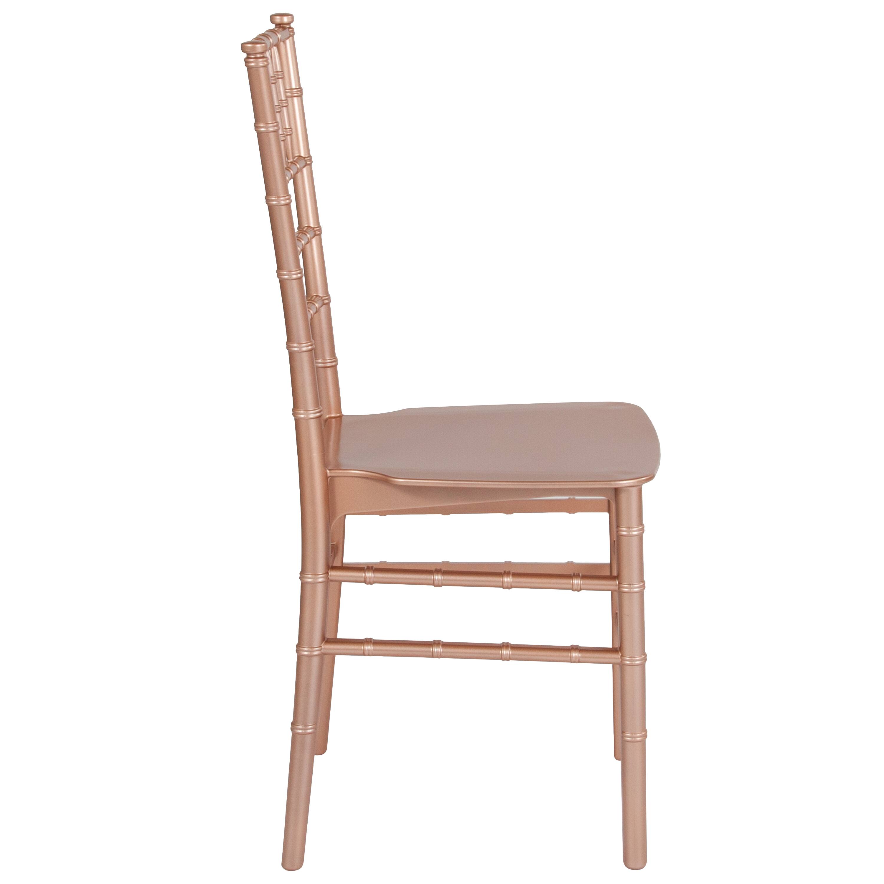 Alt View 4. Emma + Oliver - Resin Stacking Dining Chiavari Chair - Rose Gold.