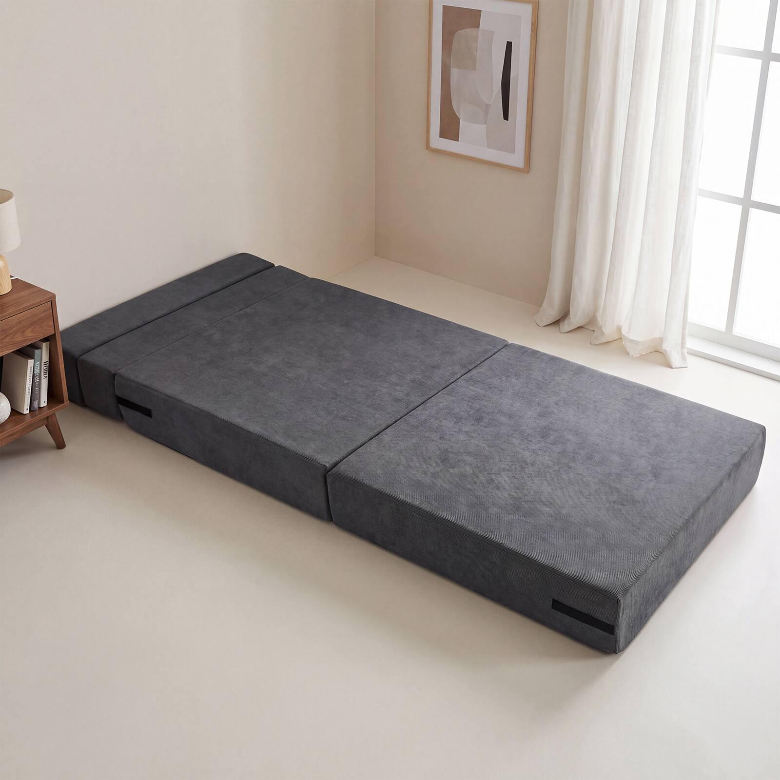 Alt View 5. Costway - Costway 4-in-1 Folding Sofa Bed, Convertible Sleeper Chair for Adults, Fold Out Couch - Dark Gray.