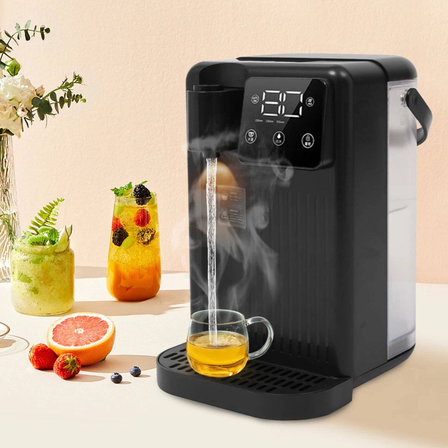 Alt View 4. Home Collection - 3L Instant Hot Water Dispenser – 1700W Desktop Electric Water Boiler & Dispenser - Black.