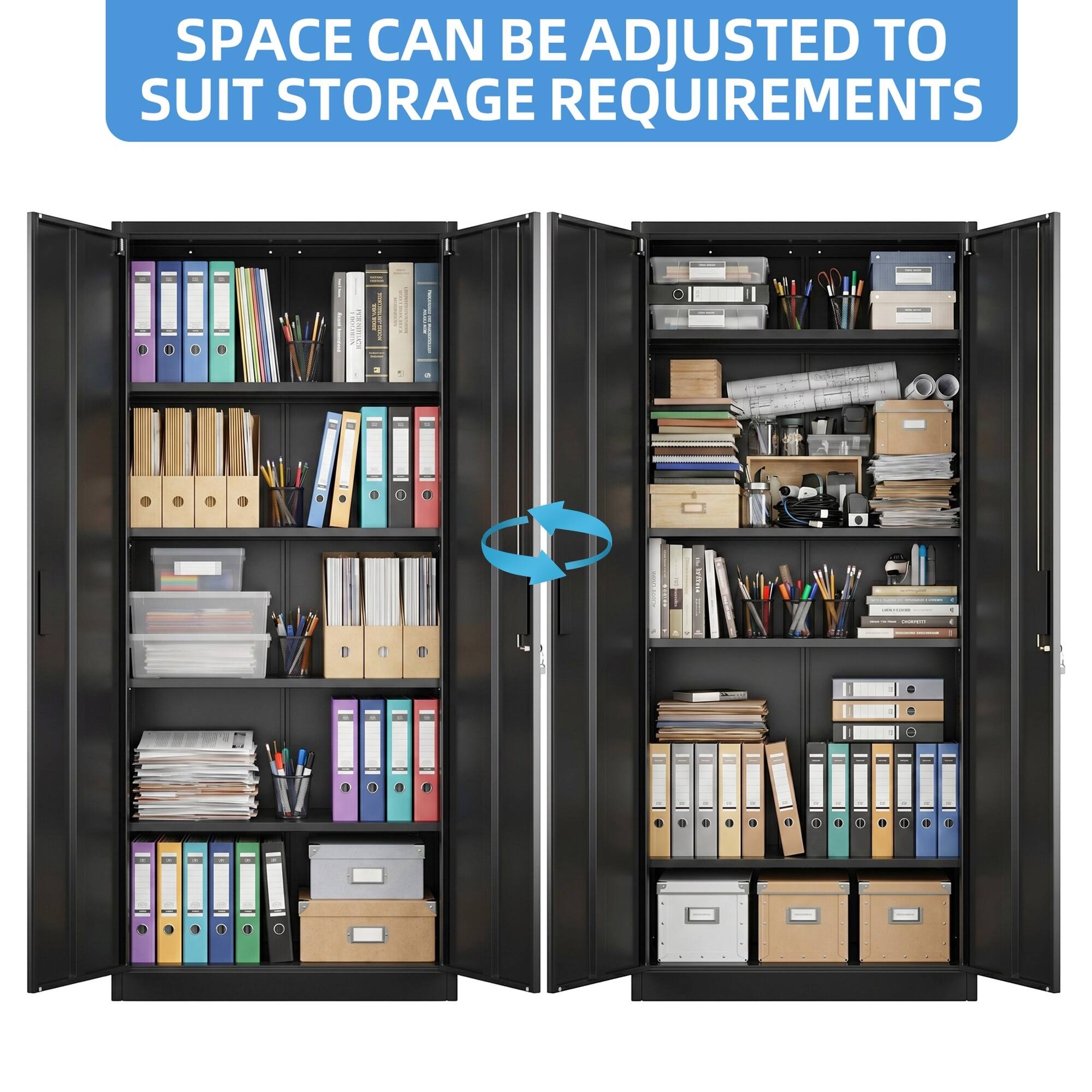 SPACE CAN BE ADJUSTED TO SUIT STORAGE REQUIREMENTS
