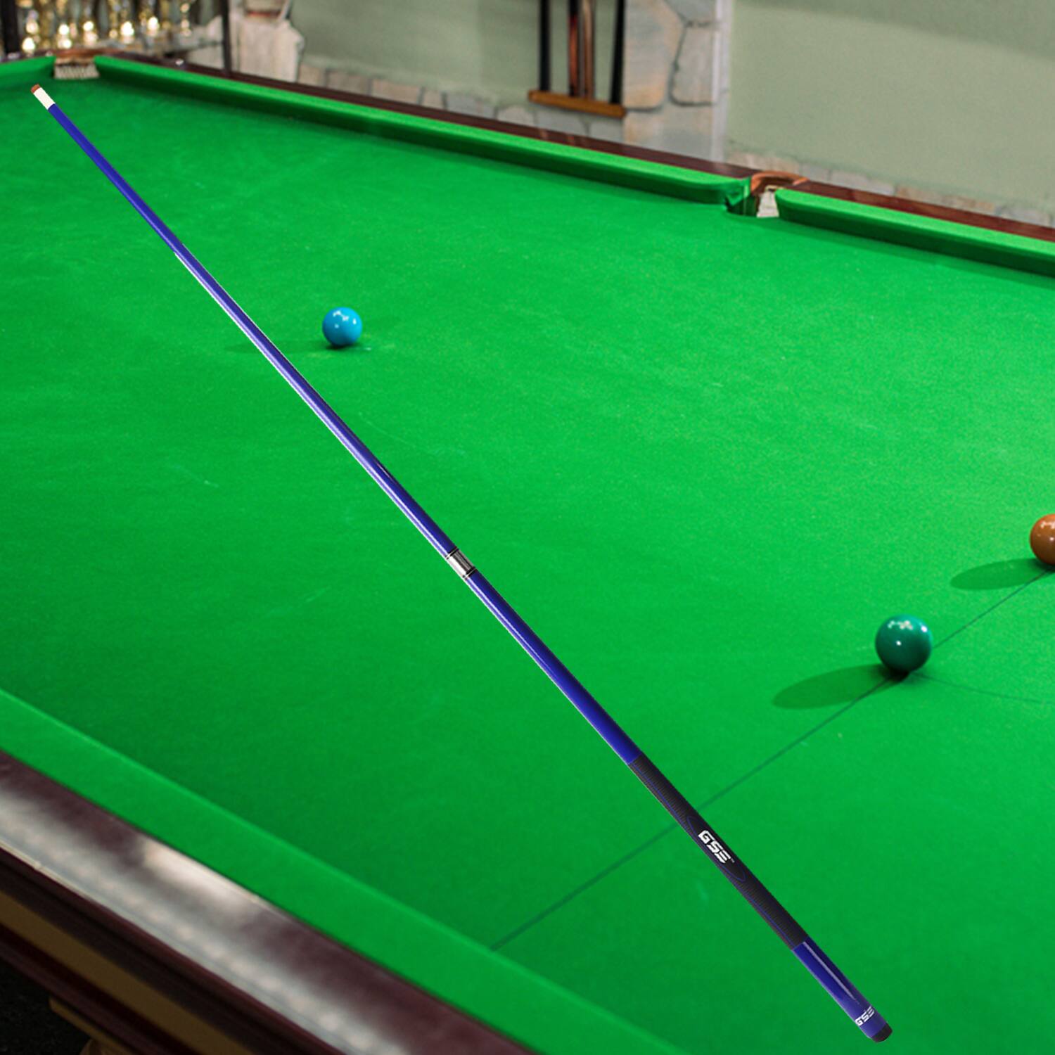 Alt View 1. GSE Games & Sports Expert - 58" 2-Piece Slick Blue Fiberglass Graphite Composite Billiard Pool Cue Stick for Men/Women - 21oz - Blue.