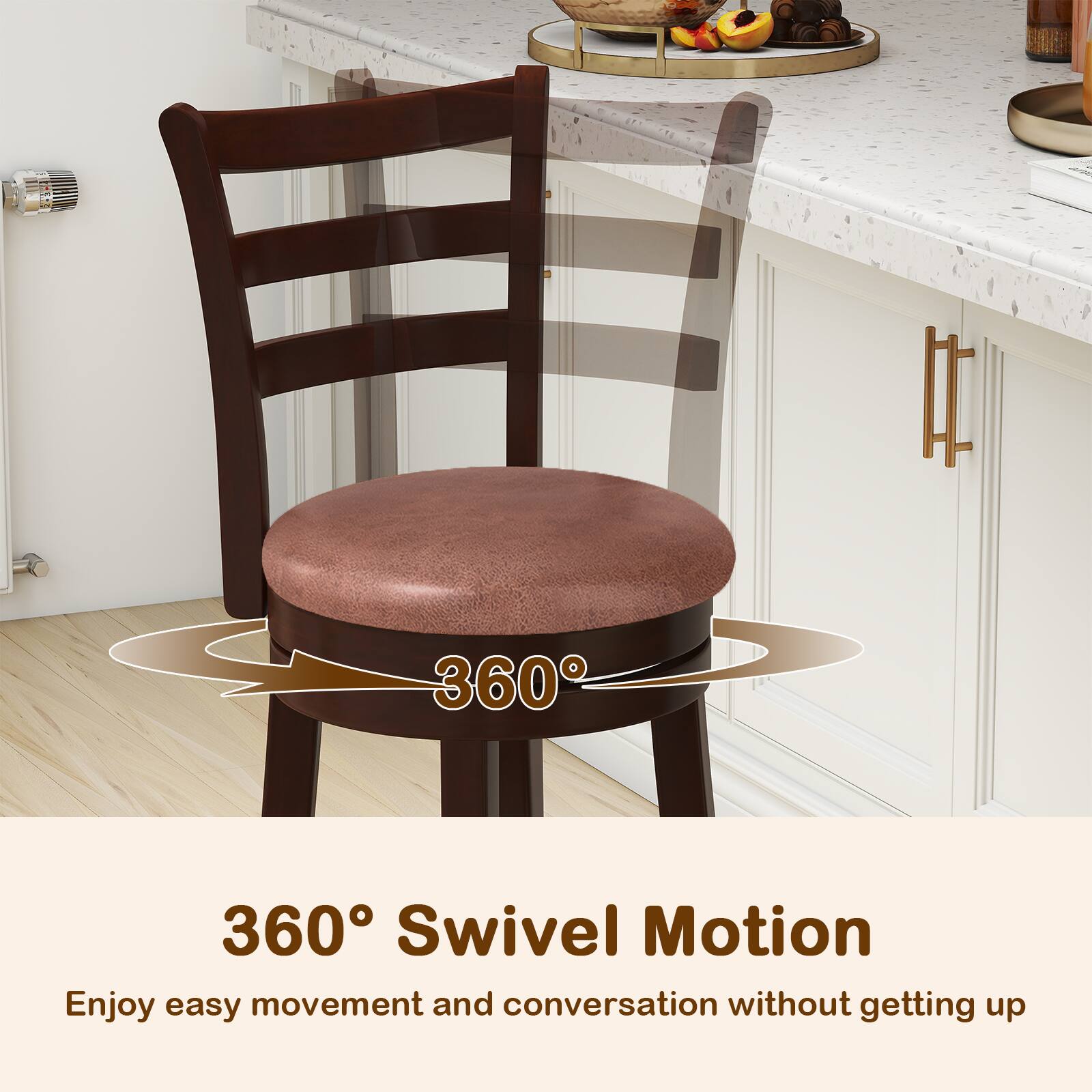 360° Swivel Motion  
Enjoy easy movement and conversation without getting up