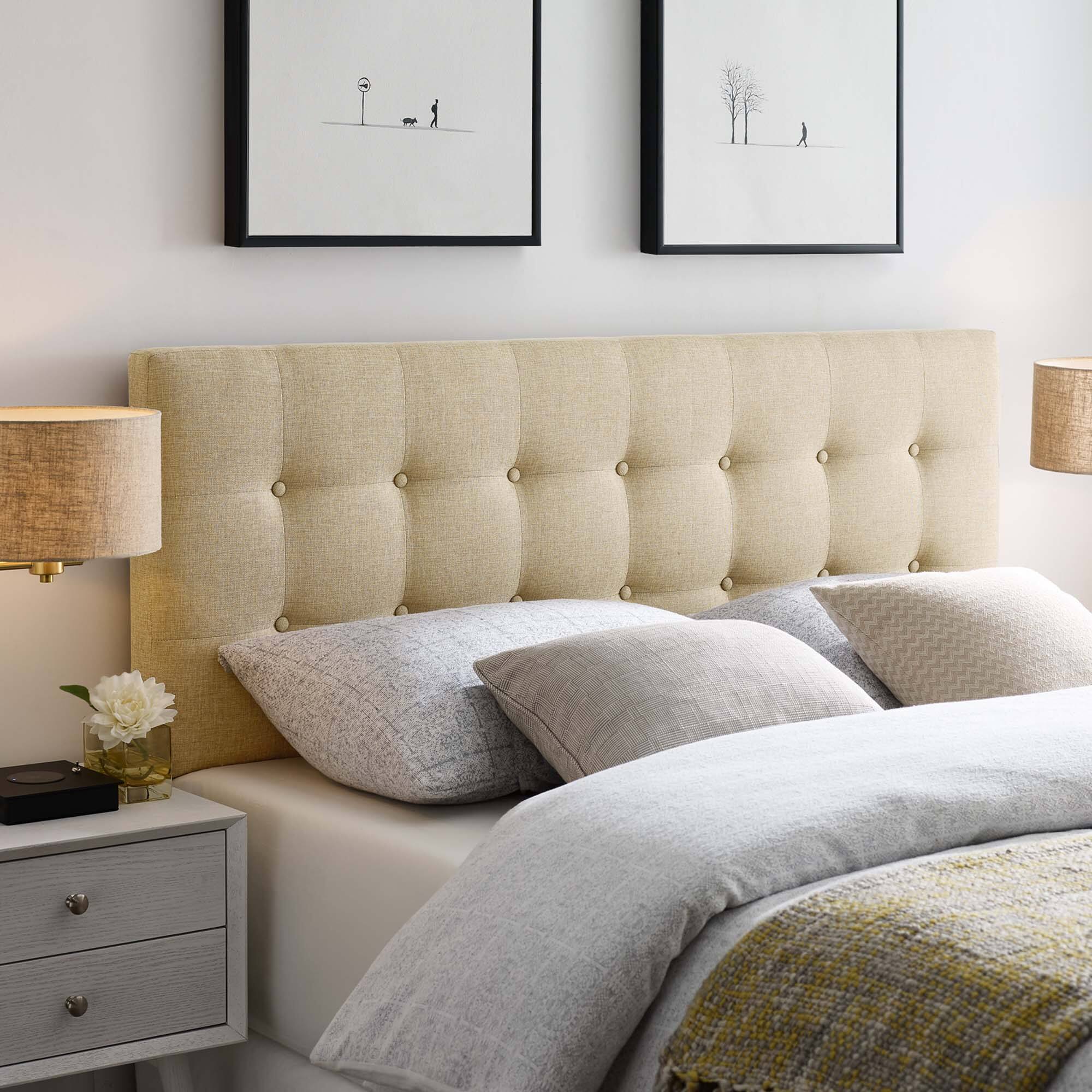 Alt View 1. Modway - Emily Upholstered Fabric King Headboard by Modway - Brown.