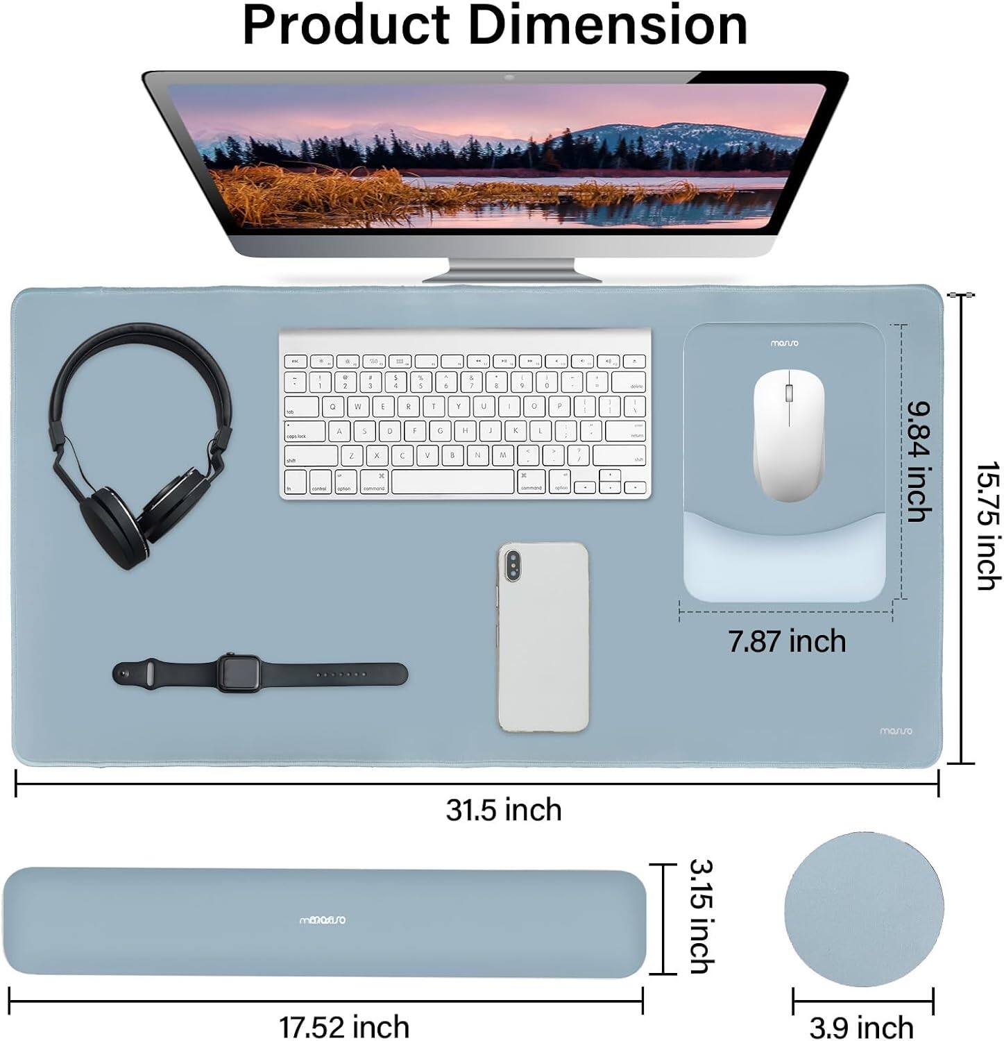 Product Dimension

- 7.87 inch
- 9.84 inch
- 15.75 inch
- 17.52 inch
- 31.5 inch
- 3.15 inch
- 3.9 inch