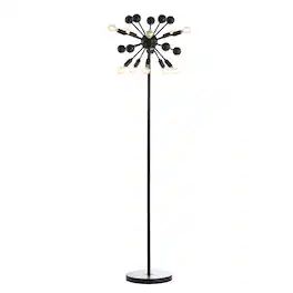 Jonathan Y - Orbit 10-Light 63" Modern Sputnik Metal LED Floor Lamp - Black