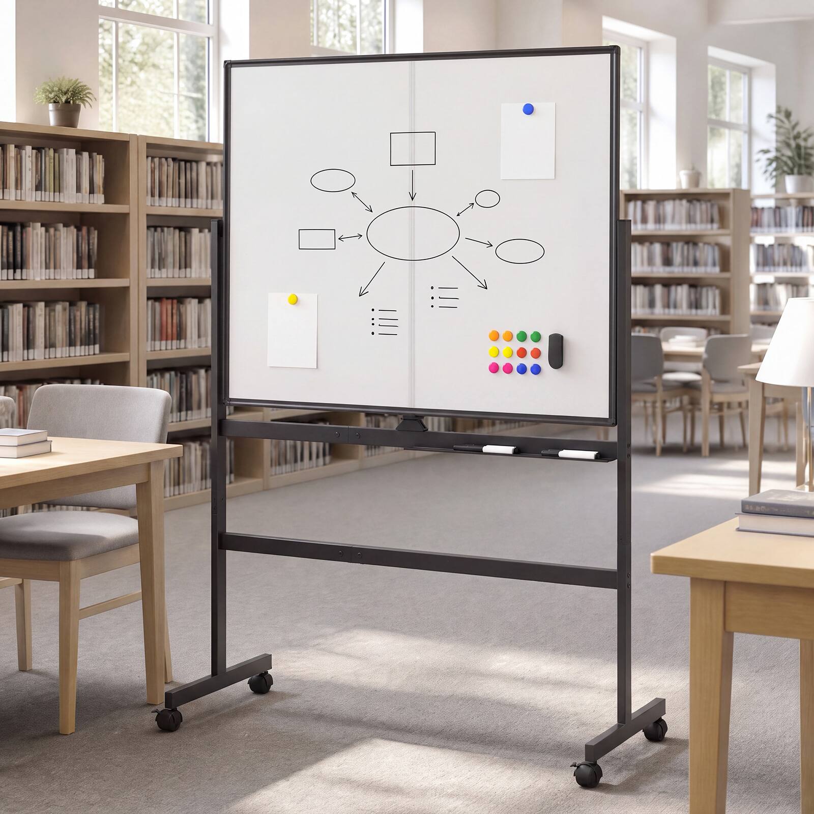 Alt View 4. Costway - Costway 48" x 36" Mobile Board with Lockable Universal Wheels, Rolling Stand for Home - Black.