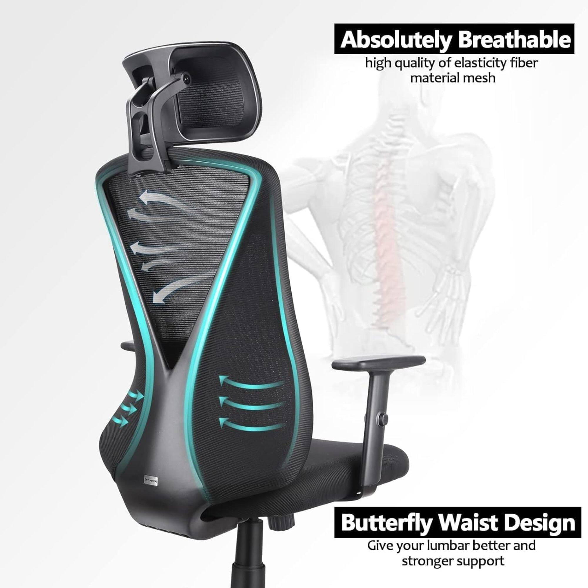 Absolutely Breathable  
high quality of elasticity fiber material mesh  

Butterfly Waist Design  
Give your lumbar better and stronger support