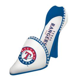 Evergreen Decor - Texas Baseball Rangers Tabletop Countertop Wine Bottle Holder, High Heel Shoe Style Rack - Multi