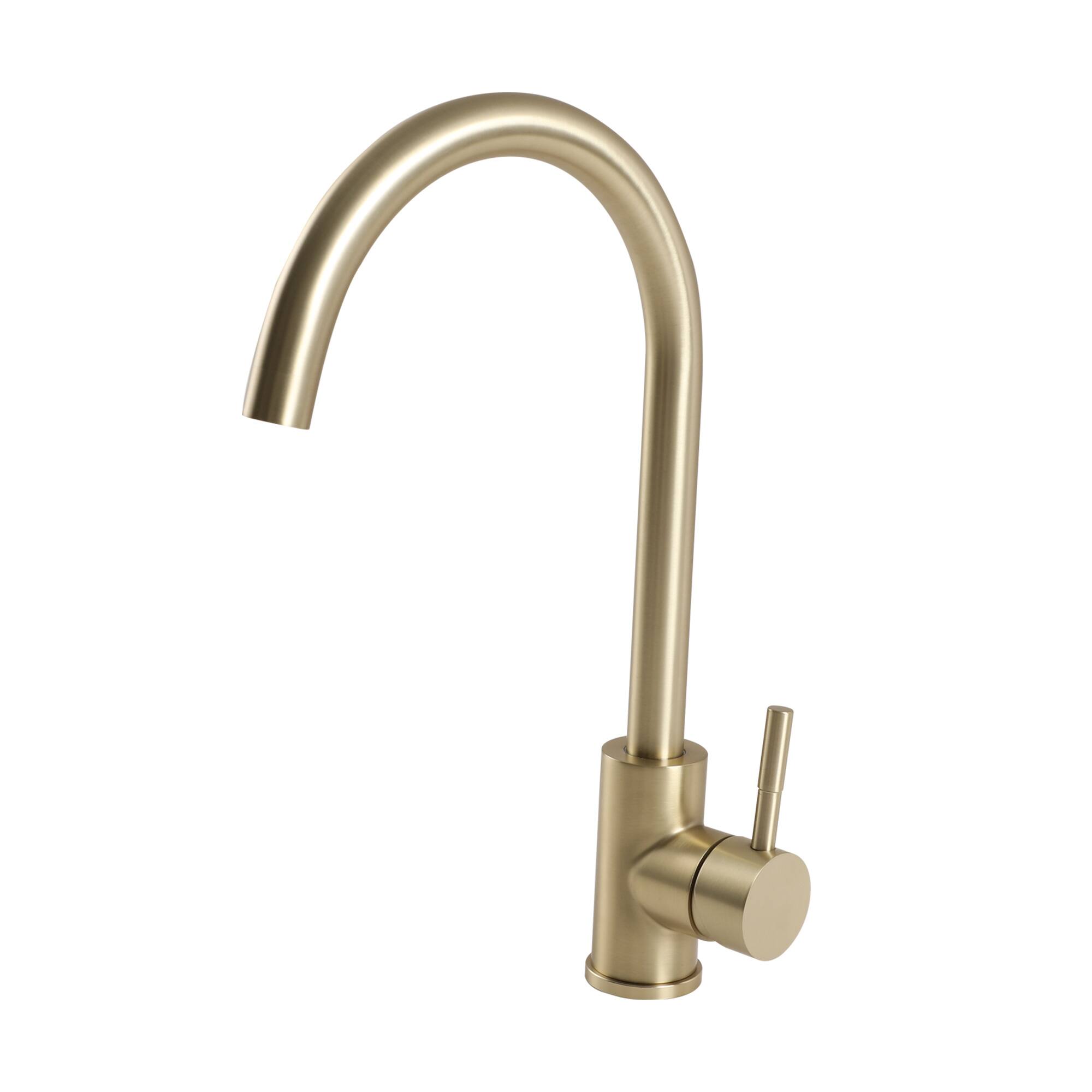 Alt View 1. Siljoy - Kitchen Sink Faucet with Single Handles, Gold - Gold.