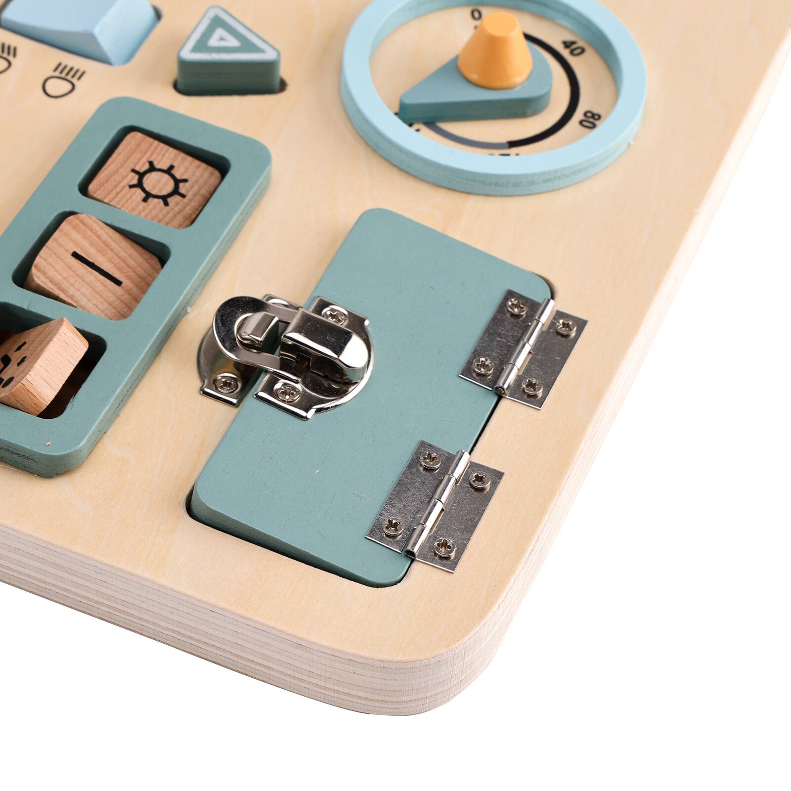 Alt View 7. Topteng - 10-in-1 Car Steering Wheel Busy Board, Wooden Montessori Toy with Locks & Gears for Toddlers, Gift for Ages 3+.