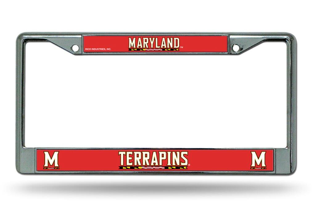 University of Maryland Terrapins Chrome Metal License Plate Frame