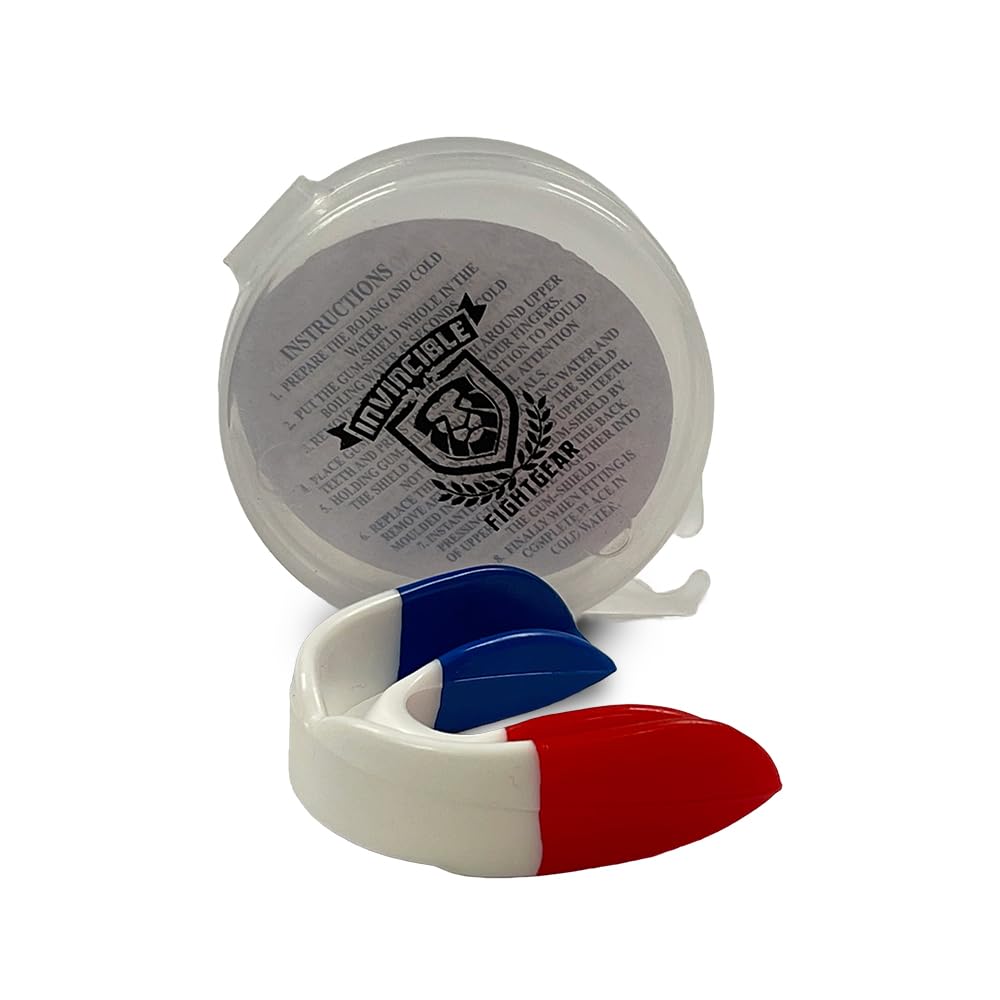 1. Prepare the gum-shield in cold water.  
2. Put the gum-shield in boiling water.  
3. Place the gum-shield on your upper teeth.  
4. Press the gum-shield into your upper teeth.  
5. Remove the gum-shield from your upper teeth.  
6. Place the gum-shield in cold water.  
7. Finally, remove the gum-shield from the water.