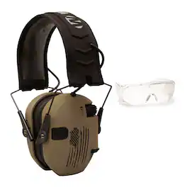 Walkers - Walker’s Razor Shooting Muffs (Distressed Flag) with OTG Shooting Glasses Kit - Tan