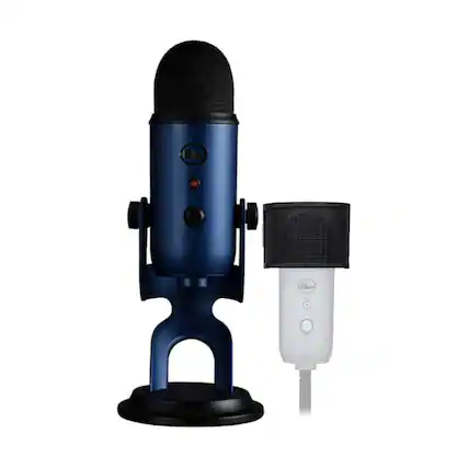 Front. Blue Microphones - Blue Microphones Yeti USB Microphone (Midnight Blue) with Pop Filter Bundle.