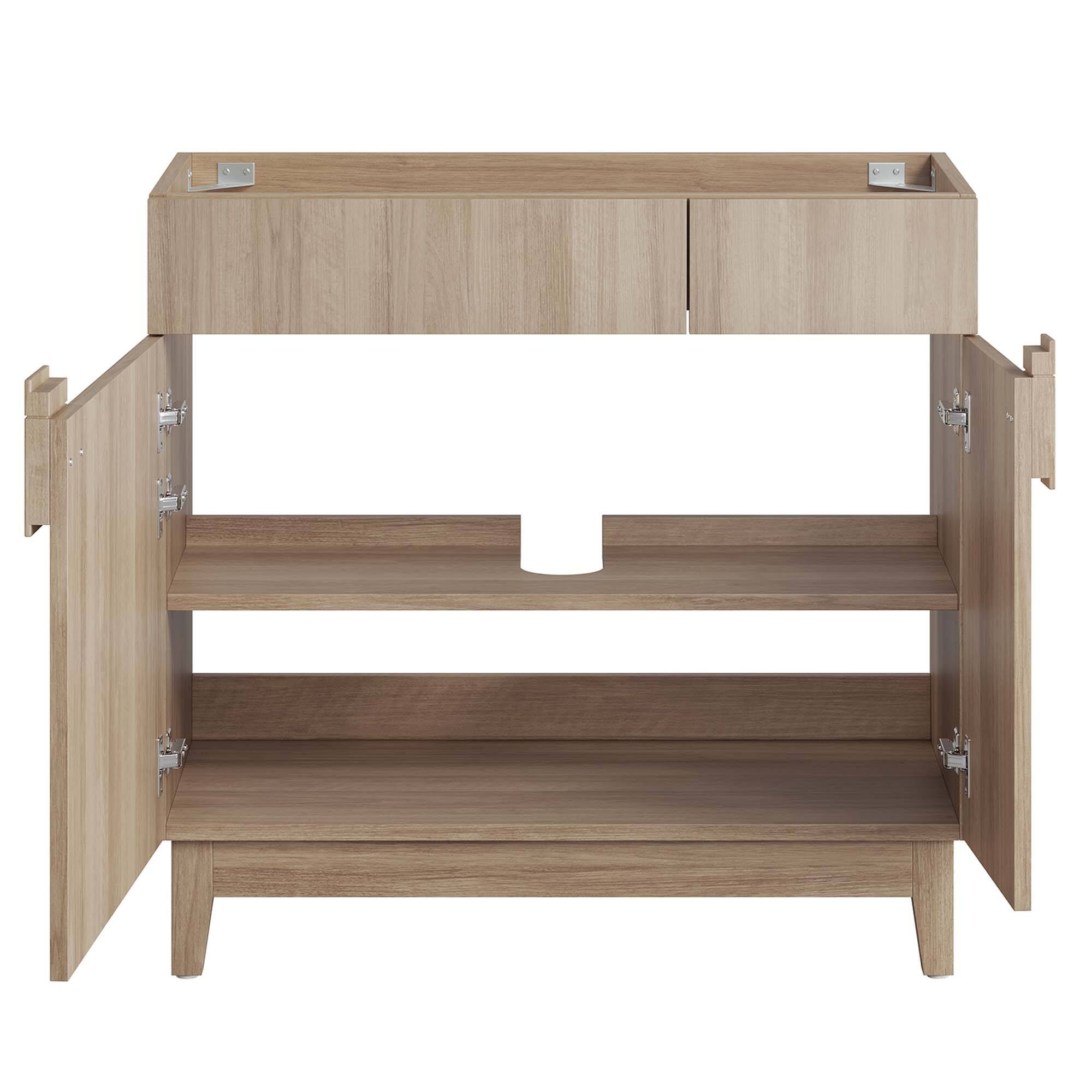 Alt View 4. Modway - Miles Bathroom Cabinet Basin Not Included by Modway - Oak.