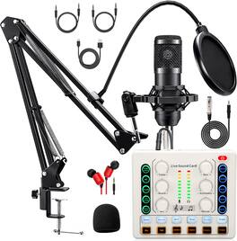 Cedar Assembly - Podcast Equipment Bundle For 2 V8s Voice Changer With Bm 800 Microphone Studio Condenser Podcasting Recording - M8