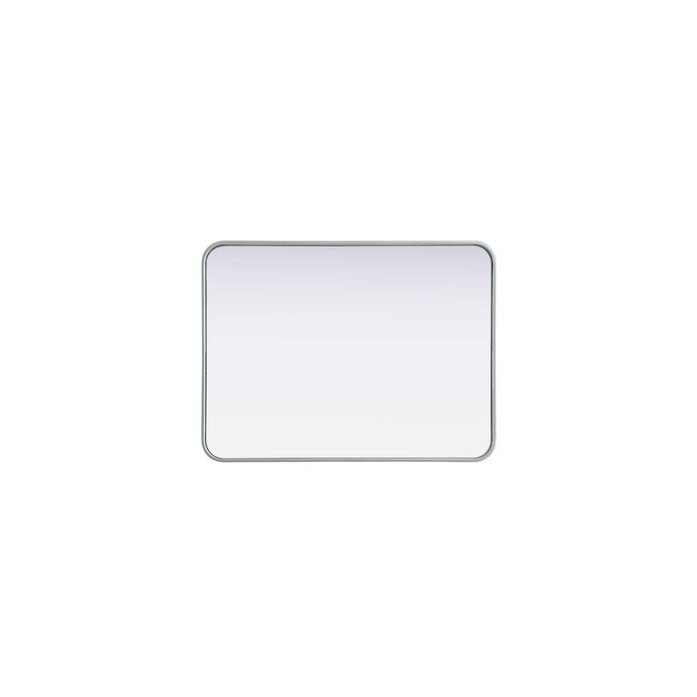 Alt View 4. Elegant Decor - Contour Metal Rectangle Mirror 24x32 in Silver - Silver.