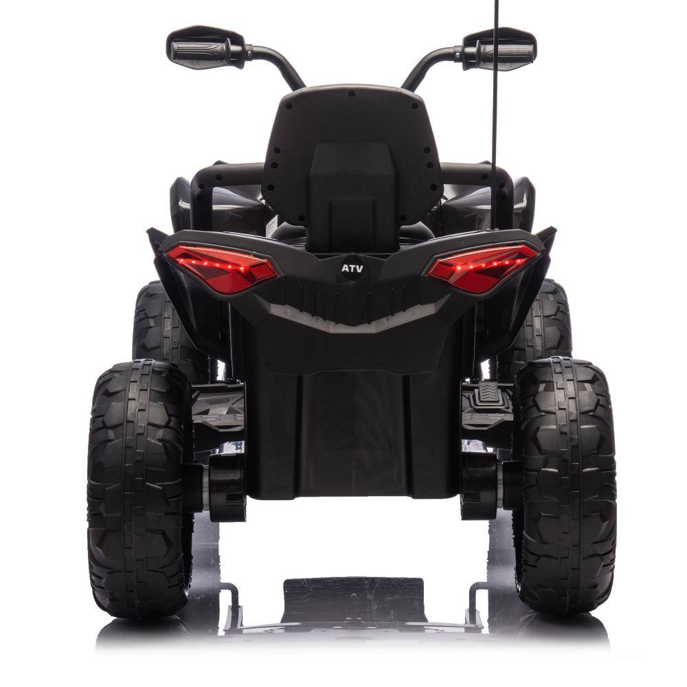 Alt View 3. BreeBe - 24V Kids Ride-On Electric XXXL ATV with Parent Control, Shock Absorbers, Music, Lights, USB, Bluetooth, Ages 3-12 - Black.