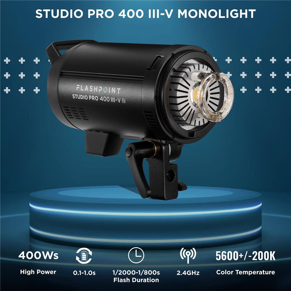 STUDIO PRO 400 III-V MONOLIGHT

FLASHPOINT STUDIO PRO 400 III-V

400Ws
High Power
0.1-1.0s
1/2000-1/800s
2.4GHz
Flash Duration
5600+/-200K
Color Temperature