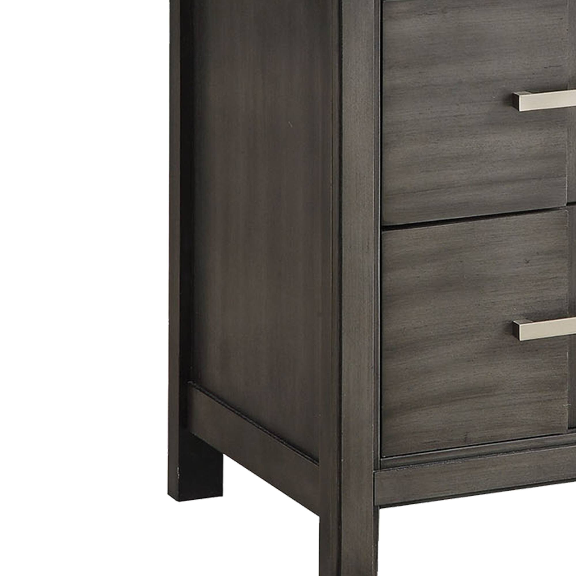 Alt View 2. Manhattan Lane - Transitional Solid Wood Night Stand With Two Drawers - Gray.