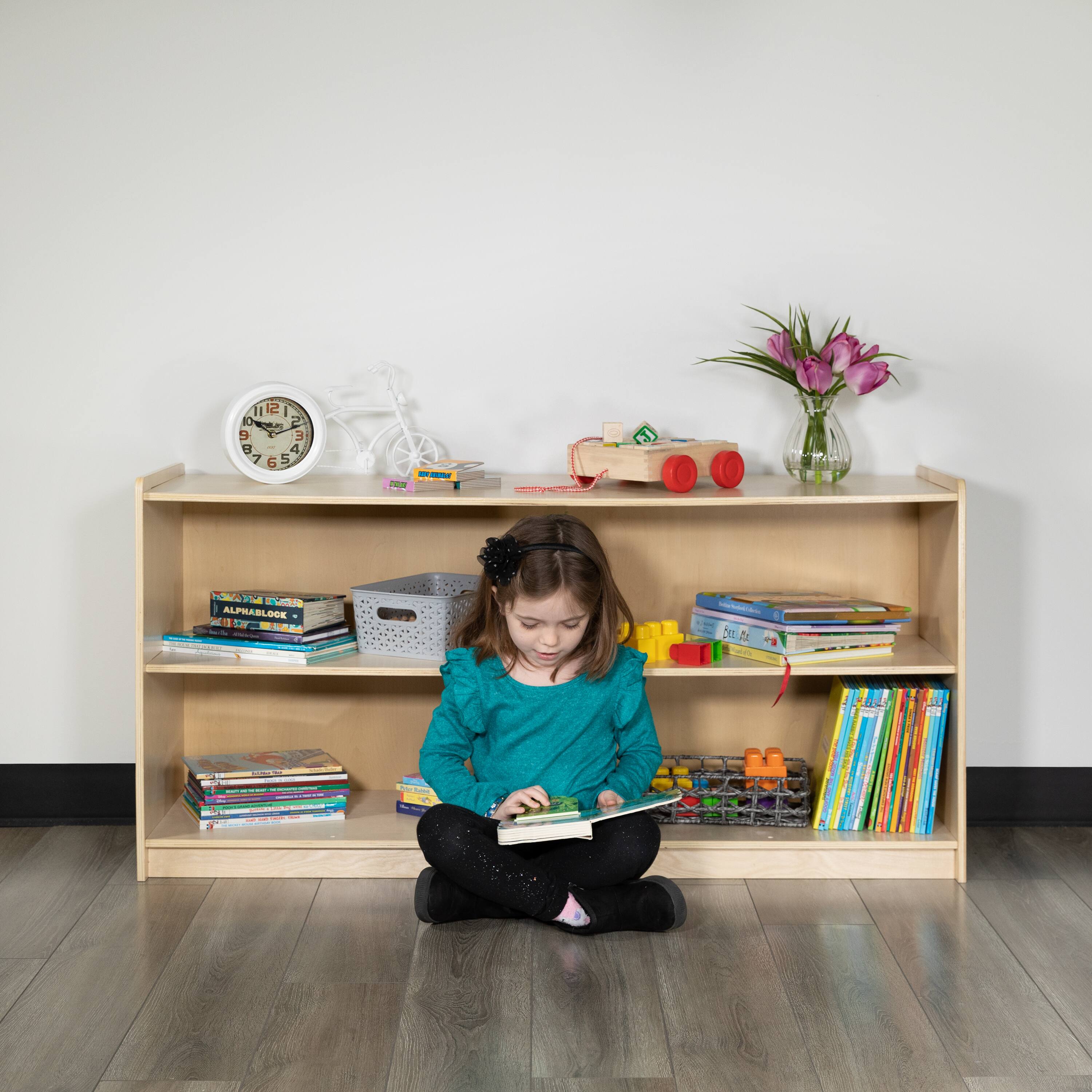 Alt View 3. Emma + Oliver - Wooden School Classroom Storage Cabinet for Commercial or Home Use - Natural.