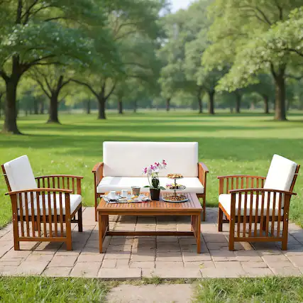 Front. Kadyn - 3 Pieces Widened Armrest Adirondack Chair Set with Side Table for Outdoor Patio Balcony Garden - Brown.