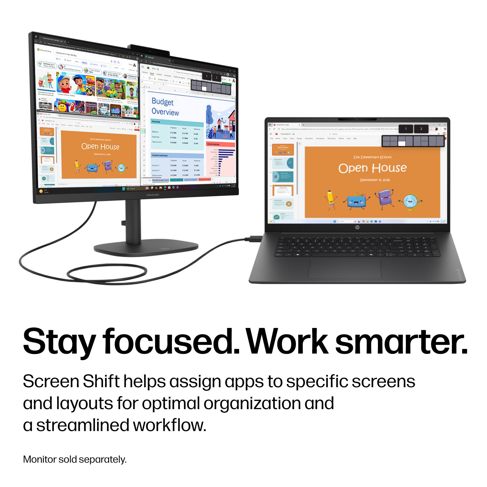 Defended

1
:
Budget Overview

11.54
-
!
la Design 2019 Open House Link
SEAR
IN -
Em Elementary School Open House September 8, 2026
010157.00
-
-
-
-
-
-
-
22
-
-
.

1
a

LA
.
-
&
. 

Stay focused. Work smarter. Screen Shift helps assign apps to specific screens and layouts for optimal organization and a streamlined workflow.
Monitor sold separately.