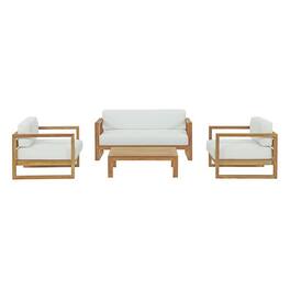 Modway - Upland 4-Piece Outdoor Patio Teak Set - Natural White