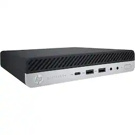 HP - Refurbished Excellent - EliteDesk 800 G5 Mini - Intel Core i7-9700T, 16GB|256GB, Windows 11 Home - Black