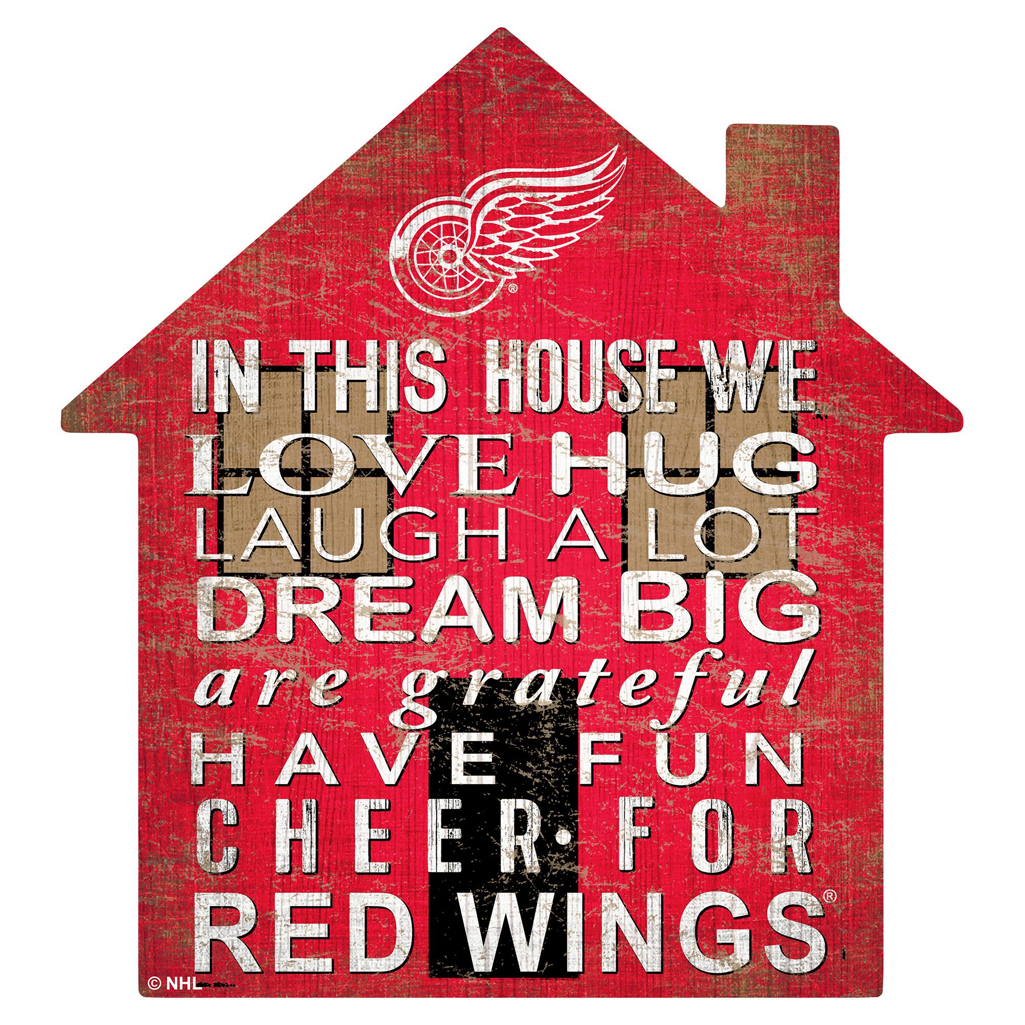 Detroit Red Wings 12'' Team House Sign