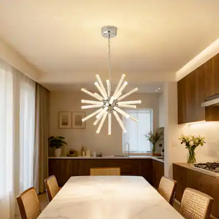 Front. Boyel Living - 24 Light Bubble Pillar Chandelier Adjustable Pendant Lights Living Room Dining Room.