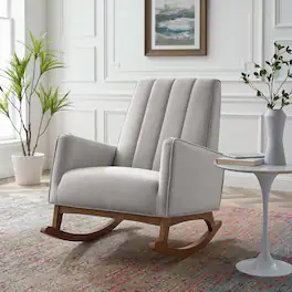 Sway Performance Velvet Rocking Chair by Modway - Light Gray