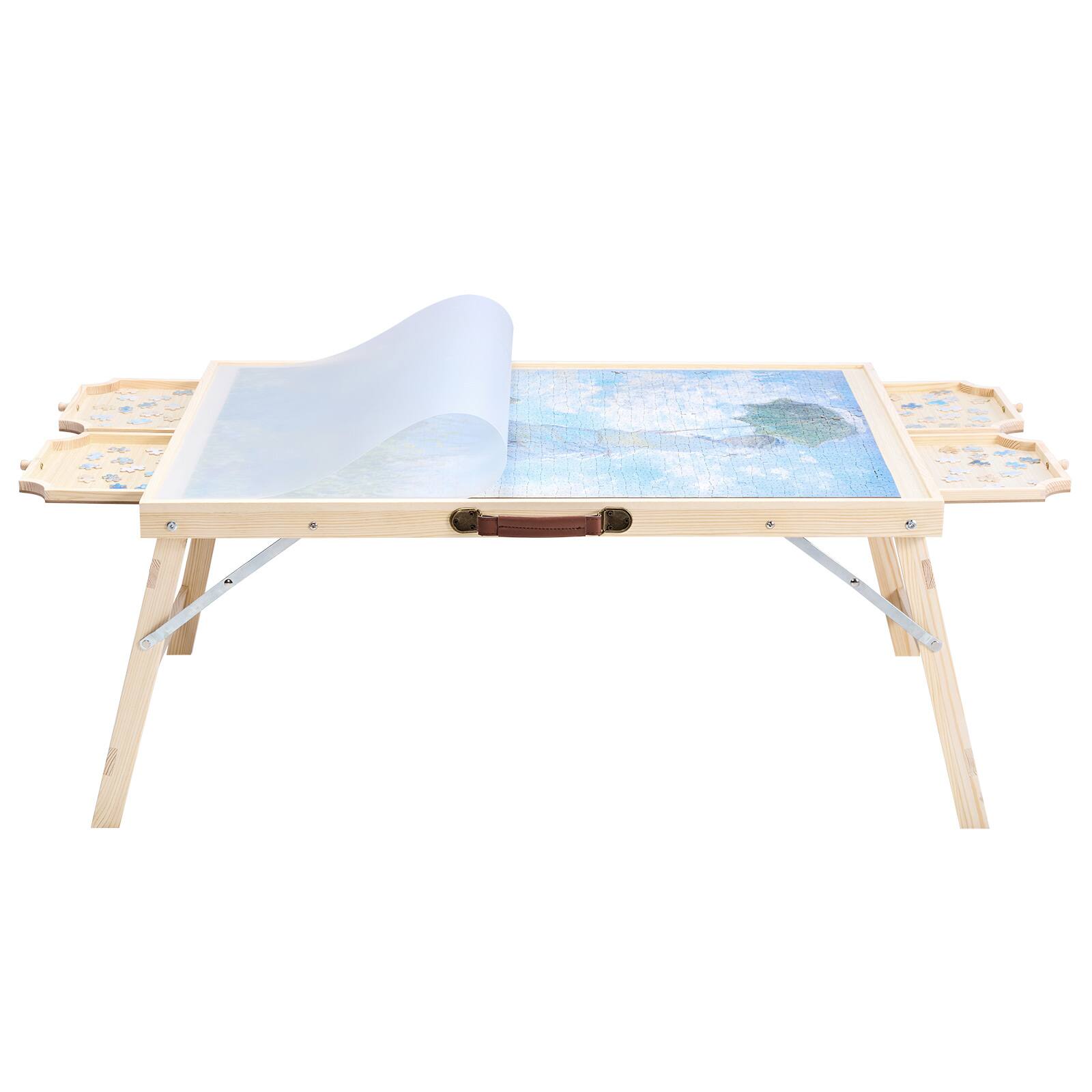 Alt View 5. VEVOR - 1500 Piece Puzzle Table with Folding Legs, 4 Drawers and Cover, 34x25 in Portable Wooden Board.