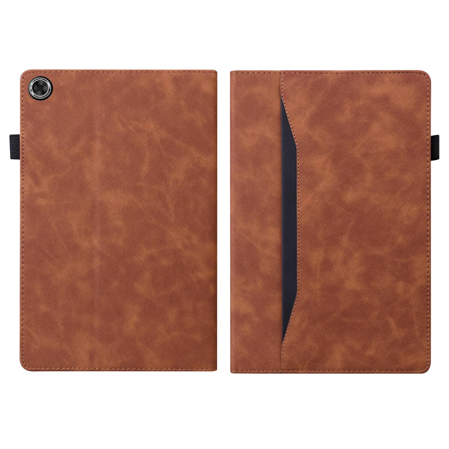 Left. Dteck - for Samsung Galaxy Tab A11 / A9 8.7 inch Tablet Case, PU Leather Folio Stand Cover with Credit Card Slots - Brown.