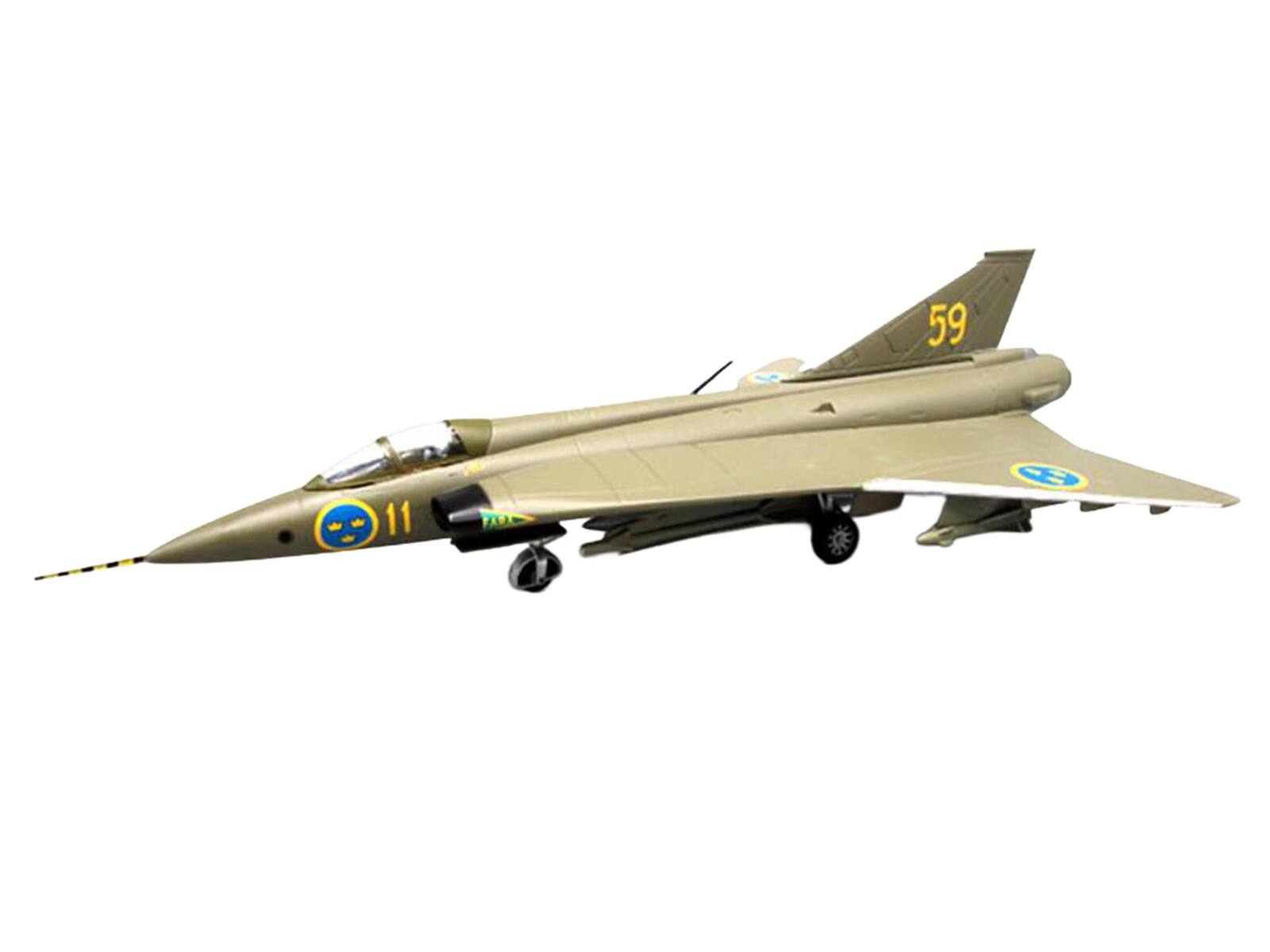 Alt View 1. Aviation 72 - Saab S35 Draken Fighter Aircraft "59, F 11 Wing, Skavsta Museum" (1979) Swedish Air Force 1/72 Model by Aviation 72.