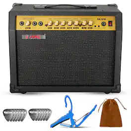 5 CORE - Guitar Amp 50 Watt Electric Amplifier w Built in 8" Speaker Portable Mini Amps w Aux