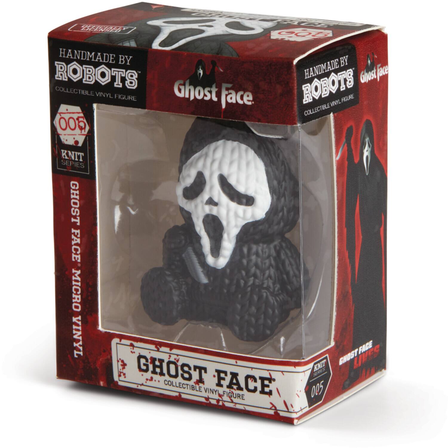 HANDMADE BY ROBOTS  
COLLECTIBLE VINYL FIGURE  

Ghost Face  

005  
KNIT SERIES  

GHOST FACE MICRO VINYL  

GHOST FACE  
COLLECTIBLE VINYL FIGURE  

GHOST FACE LIVES  

005