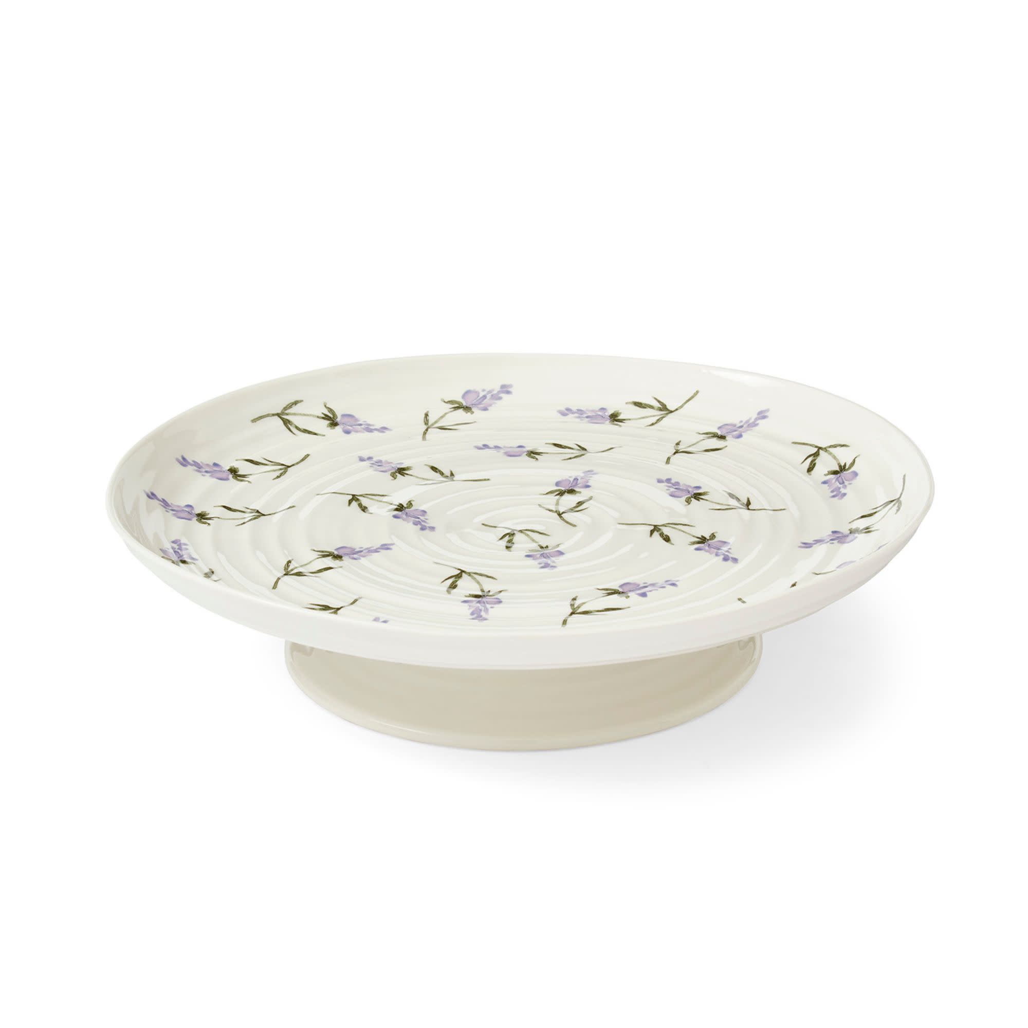 Front. Portmeirion - Portmeirion Sophie Conran Lavandula Footed Cake Plate - White.