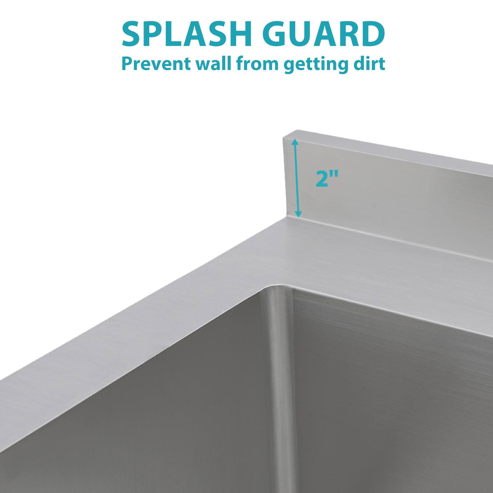 SPLASH GUARD  
Prevent wall from getting dirt  
2"