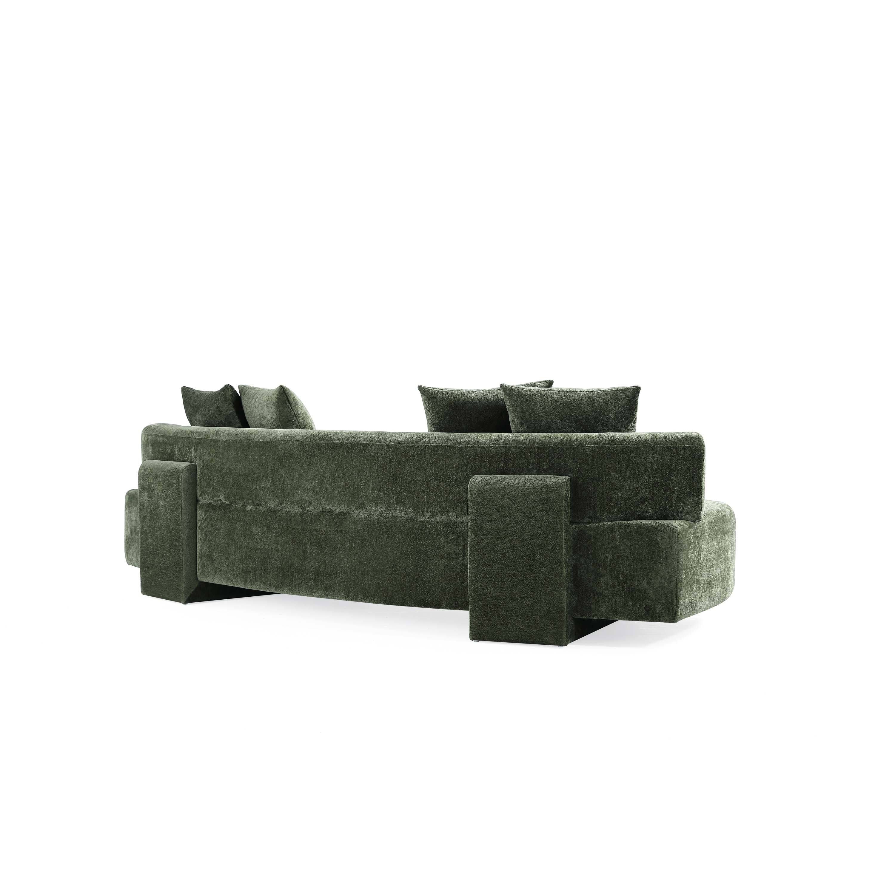 Alt View 4. Manhattan Comfort - Verandah Mid-Century Modern 112" Chenille Sofa - Olive Green.
